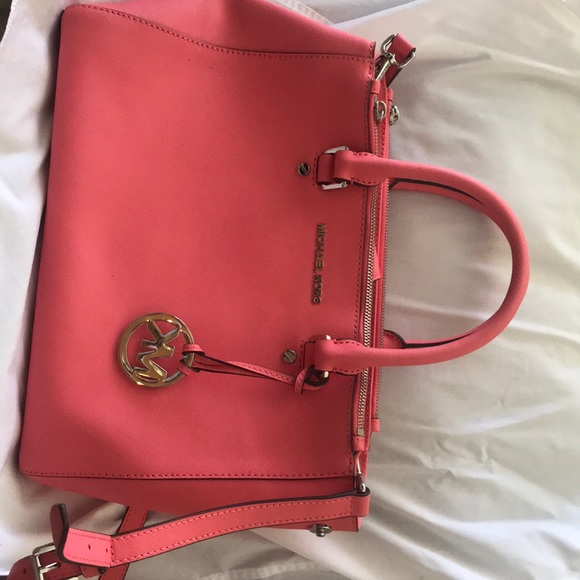 Michael Kors Handbags - Michael Kors Selma Satchel Coral/Salmon